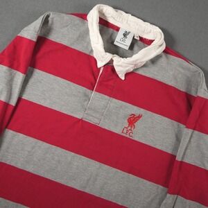 Y2K Liverpool FC Futbol Soccer Rugby Official Shirt Mens M Striped Long Sleeve